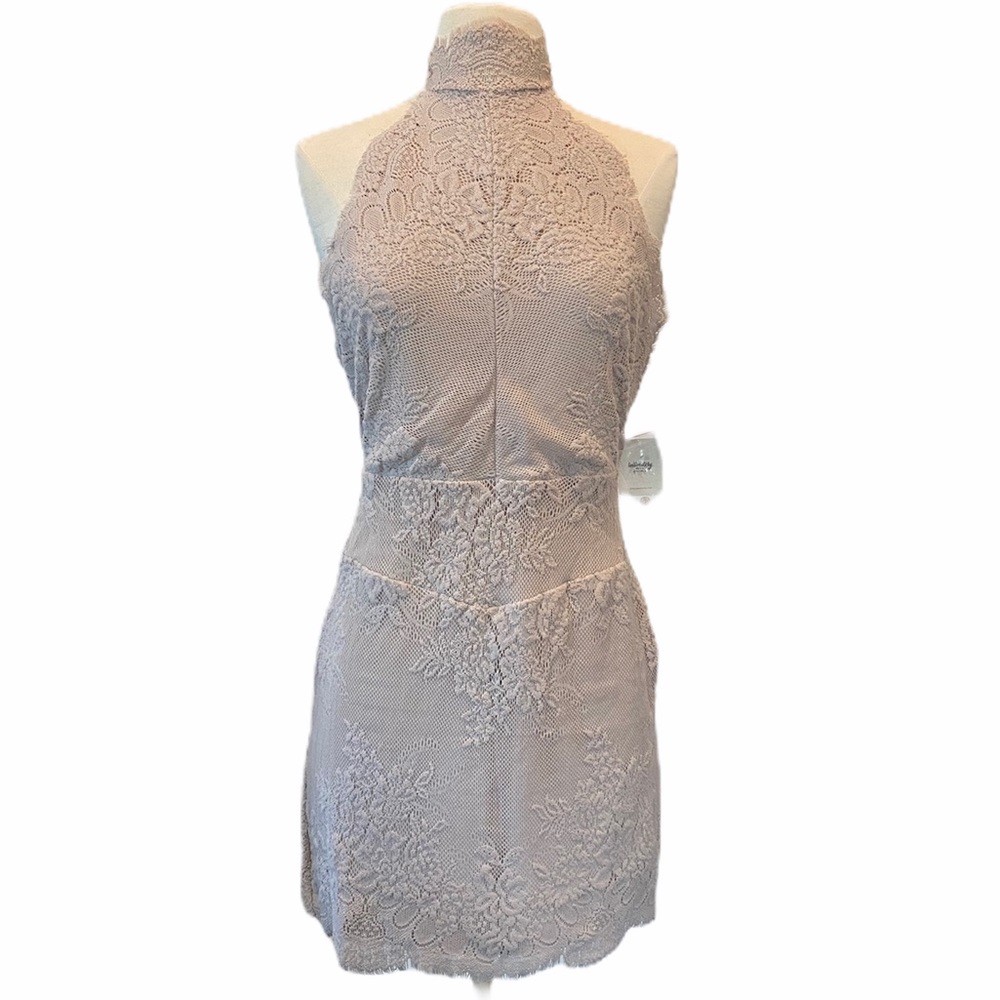 FREE PEOPLE Harper High Neck Halter Lace Dress NWT - Picture 2 of 12